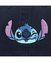 Disney Men's Embroidered Stitch Adult Unisex Navy Unstructured Baseball Hat