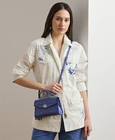 Lauren Ralph Crocodile-Embossed Leather Small Farrah Satchel