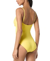 Kate Spade New York Women's Tie-Front Shirred One-Piece Swimsuit, Exclusively at Macy's