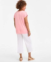 Style Co Womens Lace Trim T Shirt Bracelets Cropped Pants Sandals Exclusively At Macys