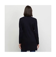 Carlisle Women's Navy Cashmere Cardigan Sweater Garniture