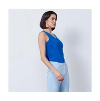 Carlisle Women's Reversible Silk Crepe Cami Tank Top Fountain
