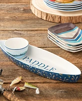Certified International Wake At The Lake 3-d Canoe 2-Piece Chip Dip