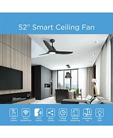All Seasons 52" Ceiling Fan with Light, Quiet, Alexa/Google, 3 Color Led Lights