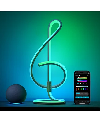 Lepro TB2 Ai Smart Table Lamp, Rgb+Ic Addressable Led Lamp Alexa Google Enable, App Control Color Changing Modern Spiral Lamp No Remote, Music Sync, A