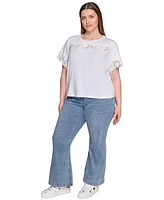 Karl Lagerfeld Paris Plus Cutout Knit Top