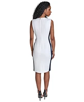 Calvin Klein Women's Colorblocked Sleeveless Scuba Sheath Dress