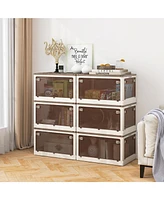 3-Piece Stackable Organizer Bins with Lids – Easy Access Storage with 5 Opening Styles for Home or Office