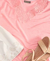 Style Co Womens Lace Trim T Shirt Bracelets Cropped Pants Sandals Exclusively At Macys