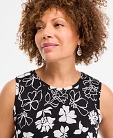Style & Co Petite Placed-Floral Sleeveless Flip Flop Dress, Exclusively at Macy's