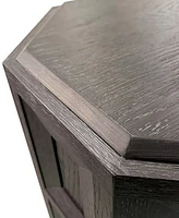 Furniture of America 20" Wood Flonnin Hexagon End Table