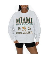 Gameday Couture Women's Ash Miami Hurricanes Premium Fleece Pullover Sweatshirt