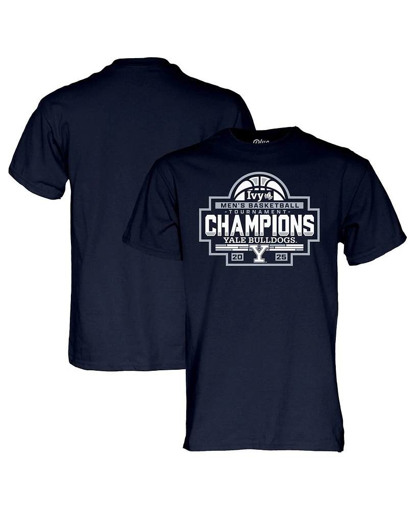 Blue 84 Men's and Women's Navy Yale Bulldogs 2025 Ivy League Men's Basketball Conference Tournament Champions T-Shirt