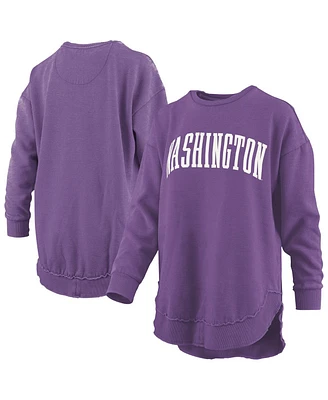 Pressbox Women's Purple Washington Huskies Melange Poncho Vintage Fleece Long Sleeve Pullover Sweatshirt