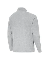 Antigua Men's Heather Gray Indiana Hoosiers Certain Tri-Blend Quarter-Zip Top