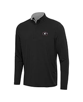 Antigua Men's Heather Gray Georgia Bulldogs Content Quarter-Zip Pullover Top