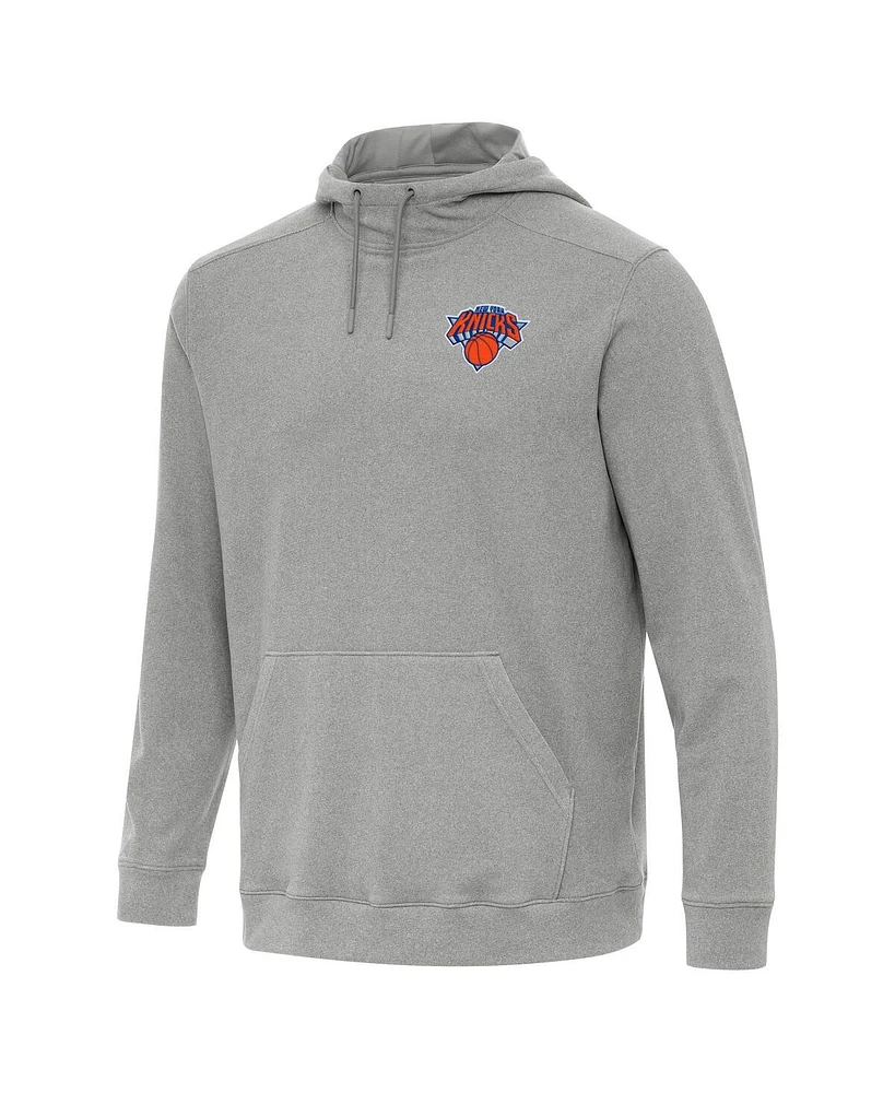 Antigua Men's Heather Gray New York Knicks Cloud Pullover Hoodie