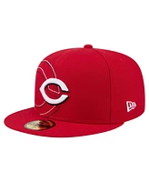 New Era Men's Red Cincinnati Reds Yarn Stitch 59FIFTY Fitted Hat