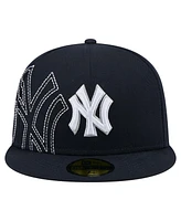 New Era Men's Navy York Yankees Yarn Stitch 59FIFTY Fitted Hat