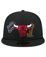 New Era Men's Black Chicago Bulls State Stitch 59FIFTY Fitted Hat
