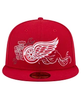 New Era Men's Red Detroit Wings State Stitch 59FIFTY Fitted Hat