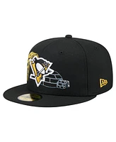 New Era Men's Black Pittsburgh Penguins State Stitch 59FIFTY Fitted Hat