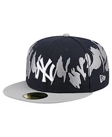 New Era Men's Navy/Gray York Yankees Retro Pattern 59FIFTY Fitted Hat