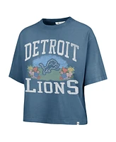 '47 Brand Women's Mineral Blue Detroit Lions Florentina Montauk Cropped T-Shirt