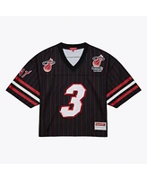 Mitchell & Ness X Dannijo Women's Dwyane Wade Black Miami Heat Cropped Football Fashion Jersey