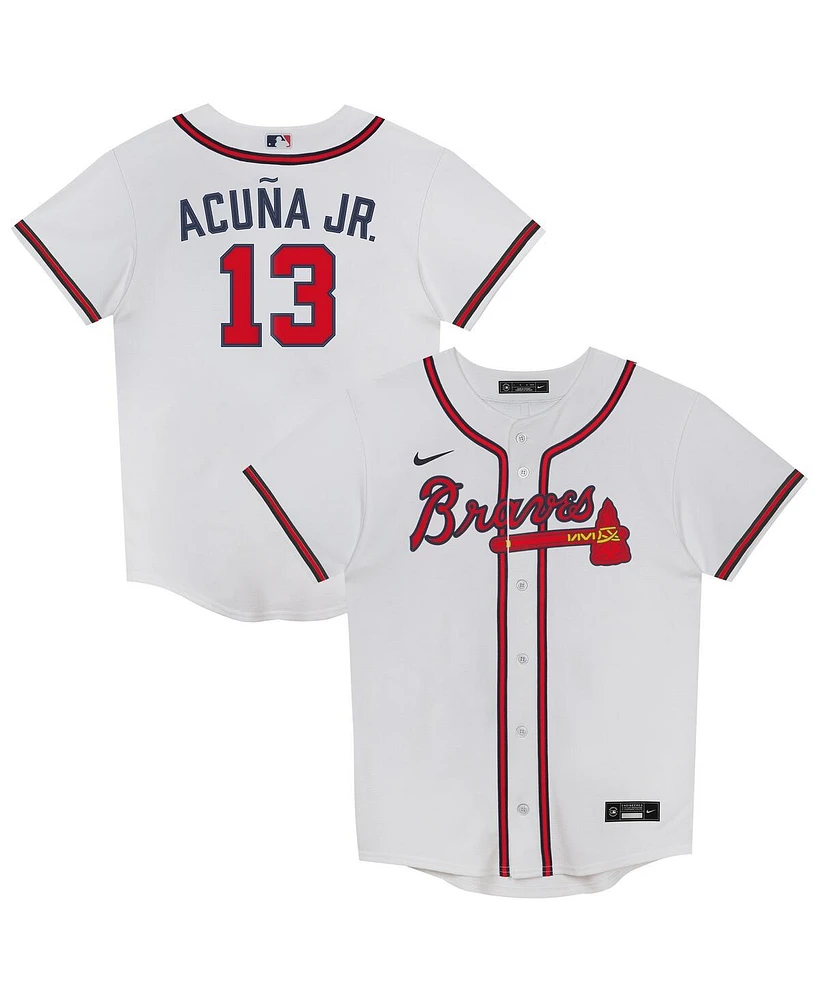 Nike Preschool Ronald Acuna Jr. White Atlanta Braves Home Replica 2.0 Player Jersey