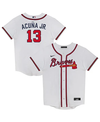 Nike Preschool Ronald Acuna Jr. White Atlanta Braves Home Replica 2.0 Player Jersey