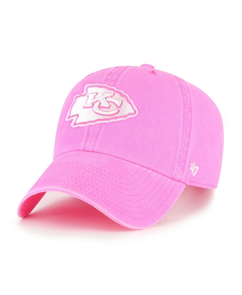 '47 Brand Women's Pink Kansas City Chiefs Bright Side Clean Up Adjustable Hat