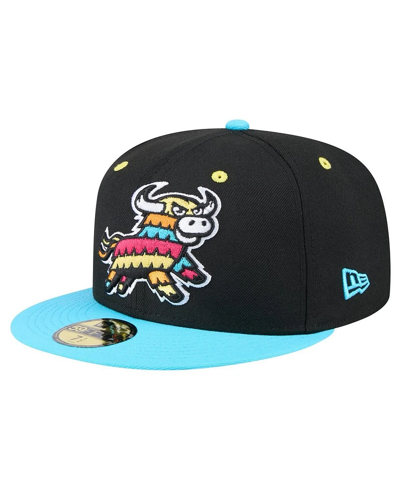 New Era Men's Black/Aqua Erie SeaWolves Copa de la Diversion 59FIFTY Fitted Hat