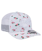 New Era Men's White Kansas City Chiefs Adventure Flamingo Pattern 9SEVENTY Stretch-Snap Hat