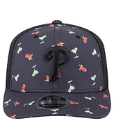 New Era Men's Black Philadelphia Phillies Adventure Drinks Pattern 9SEVENTY Stretch-Snap Hat