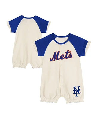 Outerstuff Infant White New York Mets Slide Run Raglan Coveralls