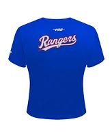 Pro Standard Women's Royal Texas Rangers Game Day Classics Baby Doll Cropped T-Shirt