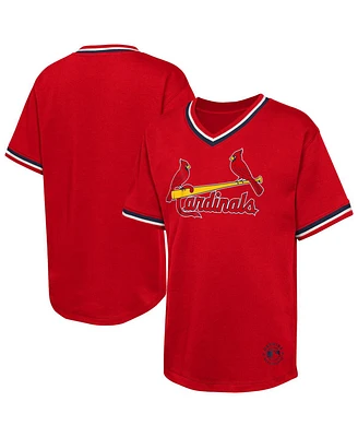 Outerstuff Big Boys and Girls Red St. Louis Cardinals Relief Pitcher V-Neck T-Shirt