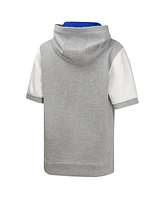Outerstuff Big Boys and Girls Heather Gray Chicago Cubs Line Up Short Sleeve Pullover Hoodie