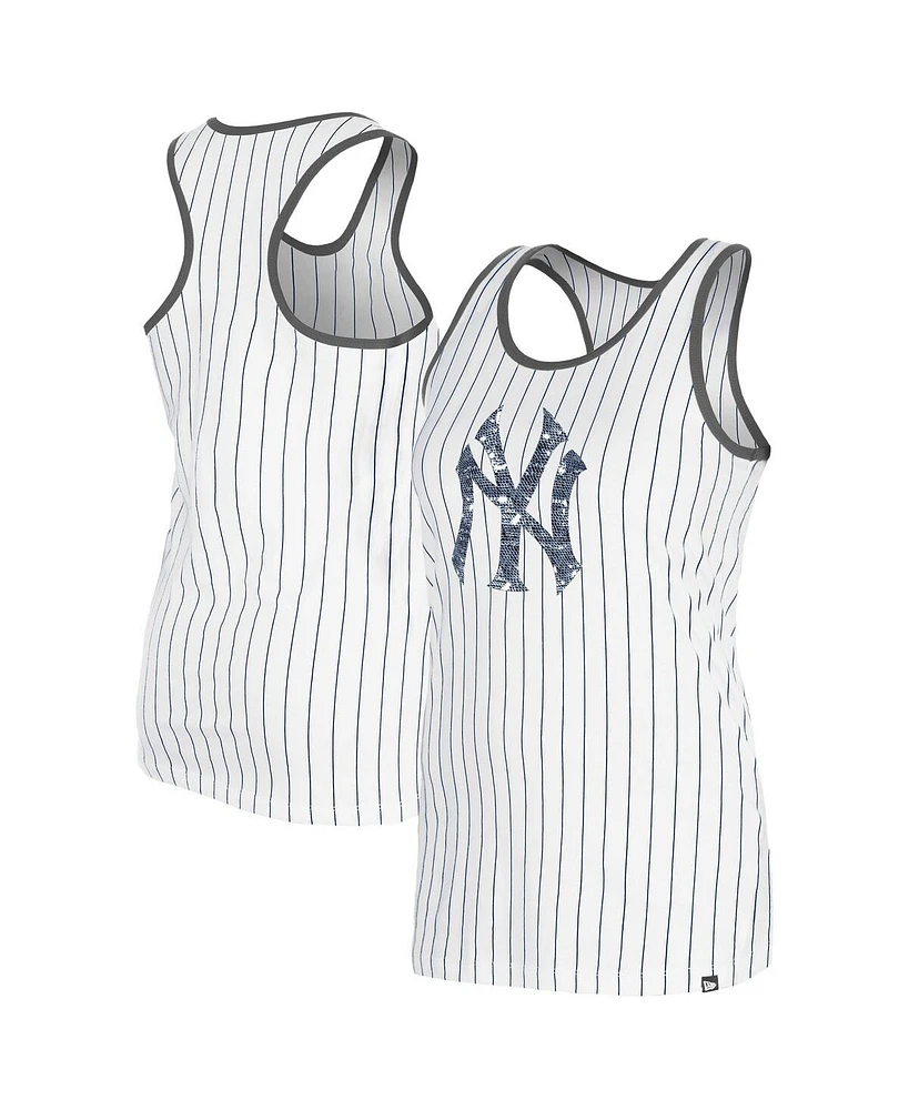 New Era Women's White York Yankees Gameday Pinstripe Tank Top