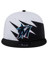 New Era Men's Black/White Miami Marlins Jagged 9FIFTY Snapback Hat