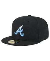 New Era Men's Black Atlanta Braves Tonal Koi 59FIFTY Fitted Hat