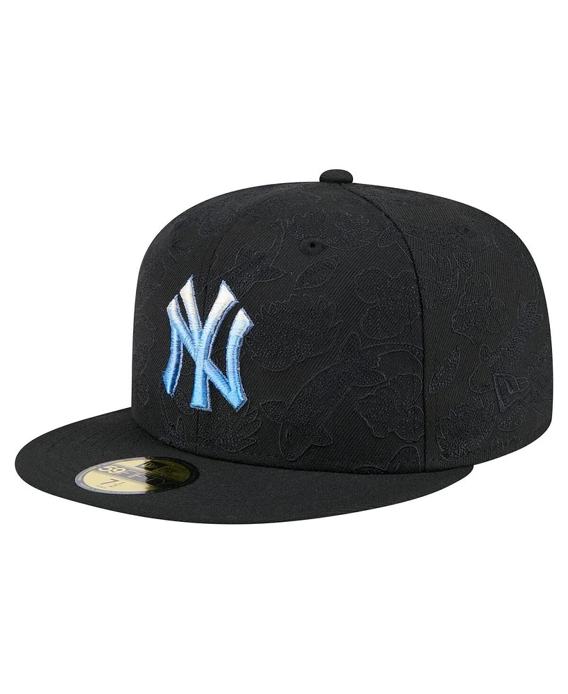 New Era Men's Black York Yankees Tonal Koi 59FIFTY Fitted Hat