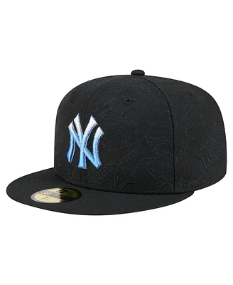 New Era Men's Black York Yankees Tonal Koi 59FIFTY Fitted Hat