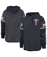 '47 Brand Men's Navy Minnesota Twins Pinstripe Double Header Pullover Hoodie