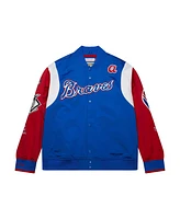 Mitchell & Ness Men's Royal/Red Atlanta Braves Cooperstown Collection Team Origins Satin Full-Snap Jacket