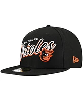 New Era Men's Black Baltimore Orioles Script Sided 59FIFTY Fitted Hat