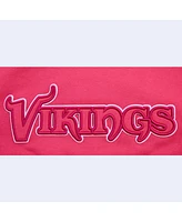 Pro Standard Women's Pink Minnesota Vikings Triple Pink Cropped Fleece Pullover Hoodie