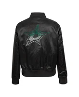 Pro Standard Women's Black Dallas Stars Rhinestone Jewels Satin Full-Snap Jacket