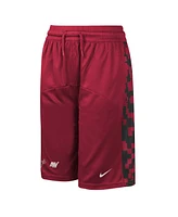 Nike Big Boys Red Miami Heat Courtside Starting Five Team Shorts